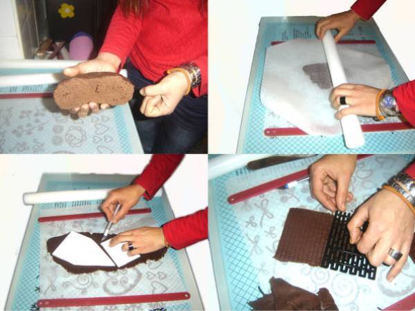 Casita de galleta decorada para Navidad - Preparación paso 3