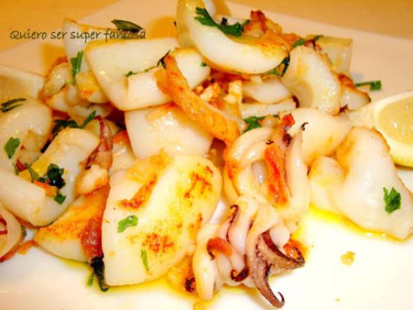 Sepia a la plancha con ajo y perejil - Preparación paso 1