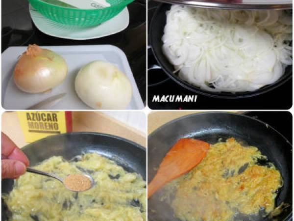 Albondigas de merluza con cebolla caramelizada - Preparación paso 1