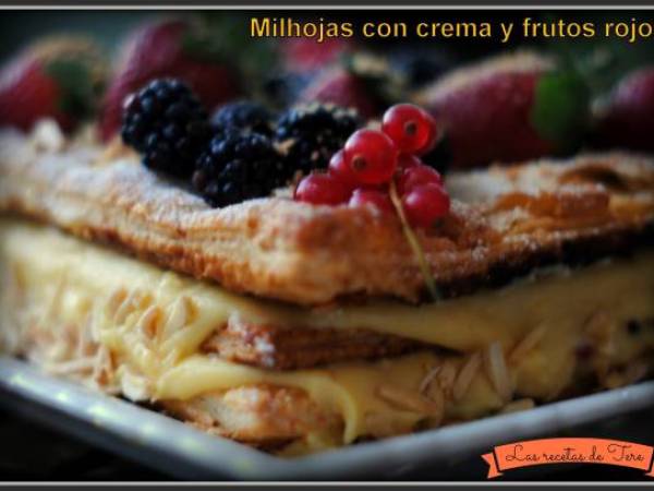Milhojas de crema y frutos rojos - Preparación paso 1