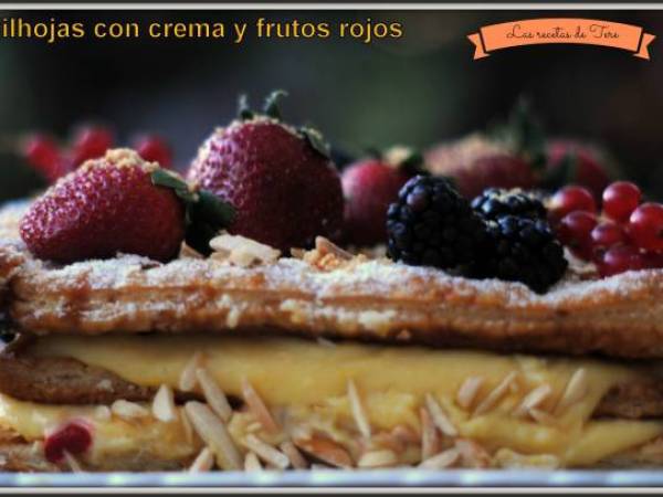 Milhojas de crema y frutos rojos - Preparación paso 2