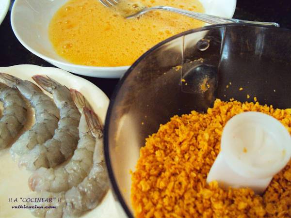 Langostinos crujientes - Preparación paso 1