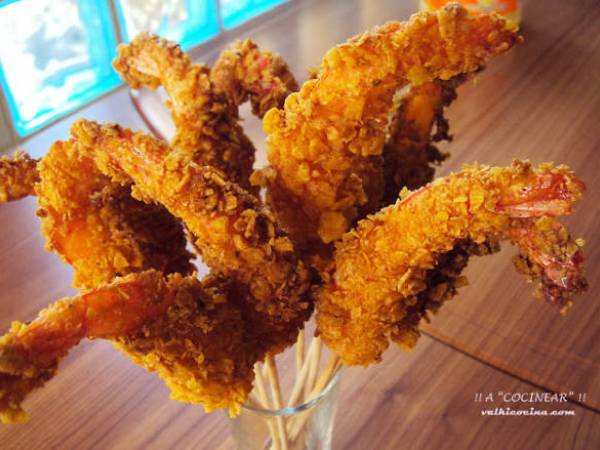 Langostinos crujientes - Preparación paso 4