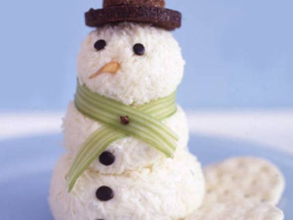 Muñeco de nieve de quesos - Preparación paso 3