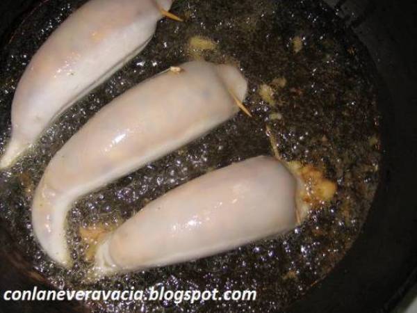 Calamares rellenos - Preparación paso 5