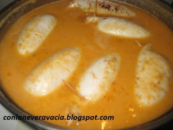 Calamares rellenos - Preparación paso 6