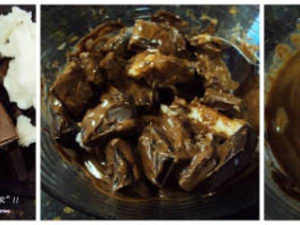 Bombones de turron de chocolate crujiente - Preparación paso 1