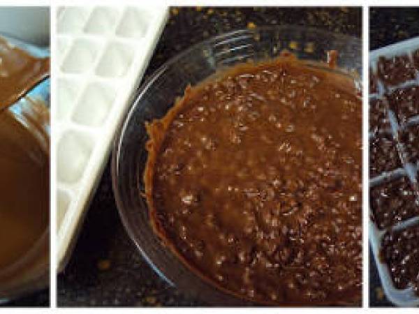 Bombones de turron de chocolate crujiente - Preparación paso 2