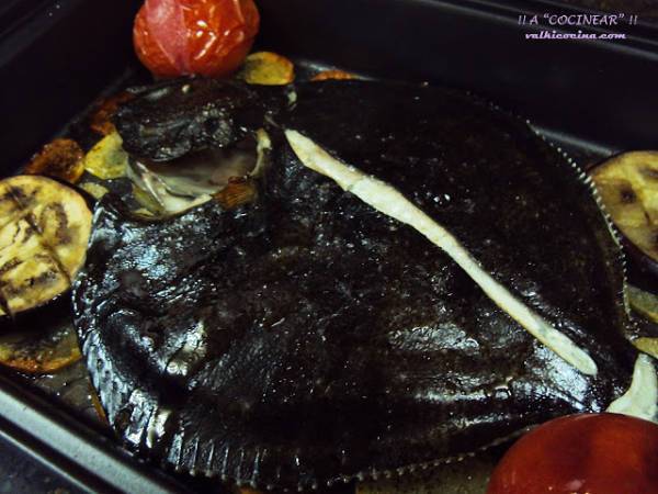 Rodaballo al horno con refrito y guarnición - Preparación paso 2