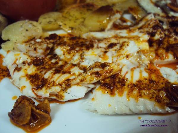 Rodaballo al horno con refrito y guarnición - Preparación paso 3
