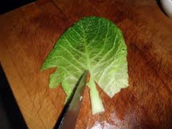 hatillos de col tricolor - Preparación paso 2