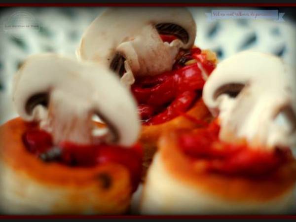 Vol au vent relleno de pimientos asados - Preparación paso 1