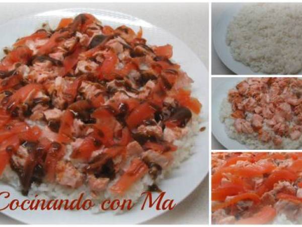 Ensalada Templada de Arroz con Salmon - Preparación paso 1