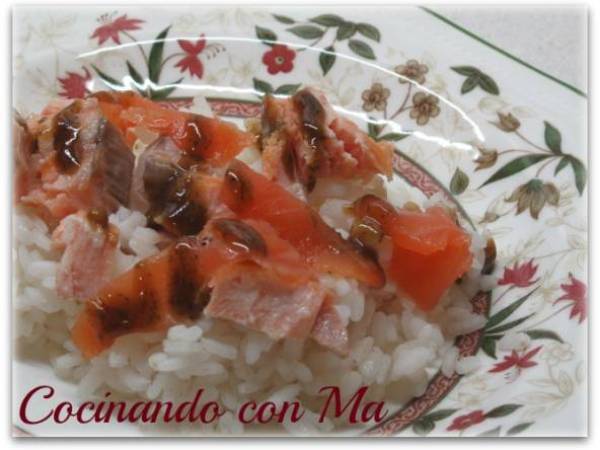 Ensalada Templada de Arroz con Salmon - Preparación paso 2