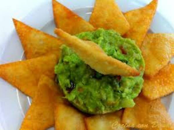 guacamole con nachos y tacos de pollo - Preparación paso 3