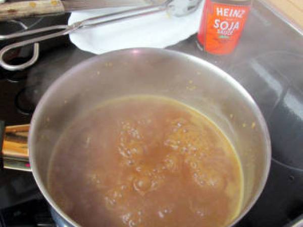 Brochetas de pavo, piña y naranja - Preparación paso 4