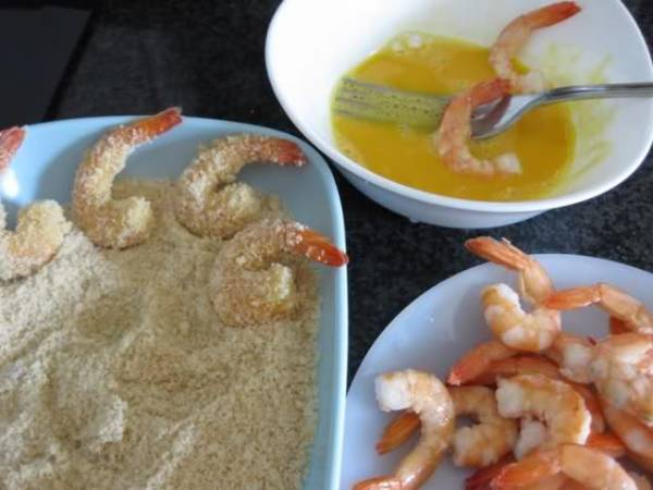 langostinos en brocheta - Preparación paso 3