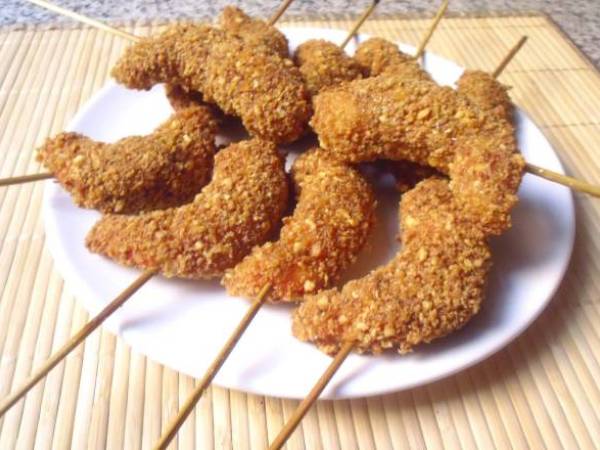 langostinos en brocheta - Preparación paso 4