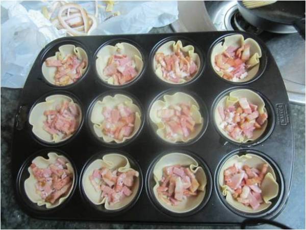 Canapes en obleas de empandillas - Preparación paso 4