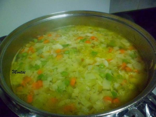 Sopa de verduras - Preparación paso 4