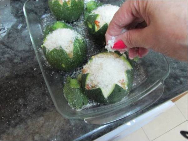 Calabacines redondos rellenos - Preparación paso 3
