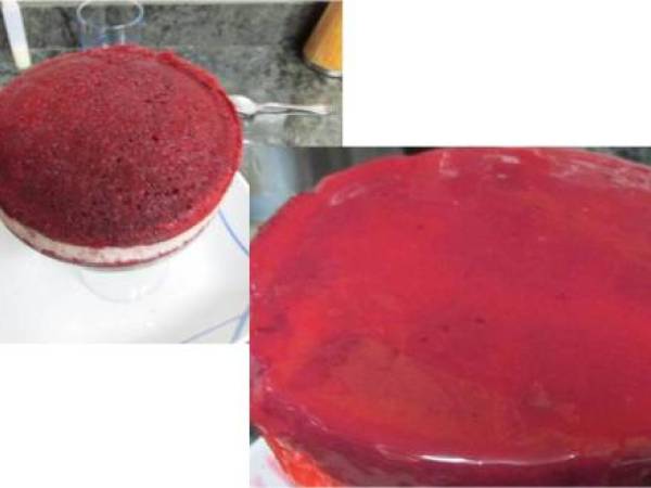 Red velvet (terciopelo rojo) al aroma de tiramisu - Preparación paso 7
