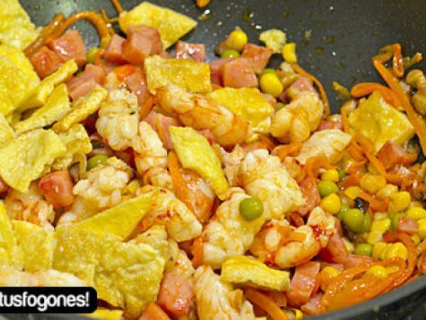 Arroz tres delicias oriental - Preparación paso 6