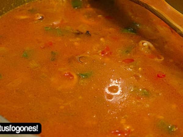 Arroz con bacalao y gambones - Preparación paso 6