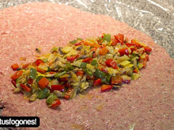 Rollitos de carne picada rellenos - Preparación paso 5