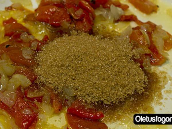 Bacalao confitado en salsa de piquillos dulce - Preparación paso 5