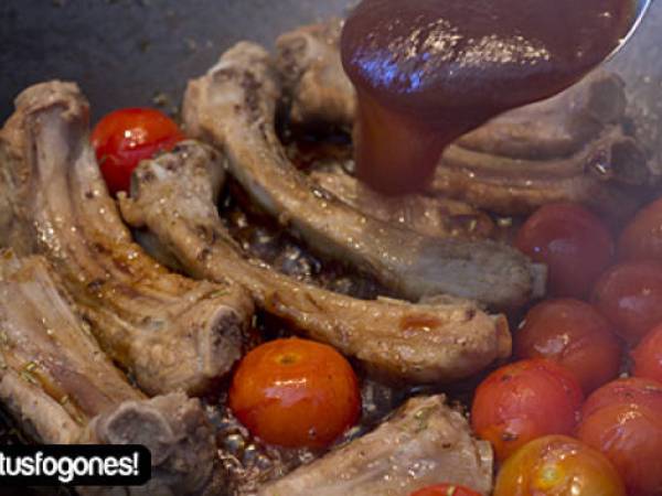 Wok de costillas de cerdo y champiñones - Preparación paso 6