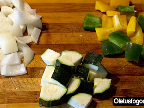 Macarrones con verduras al parmesano - Preparación paso 2