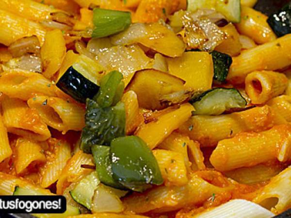 Macarrones con verduras al parmesano - Preparación paso 6