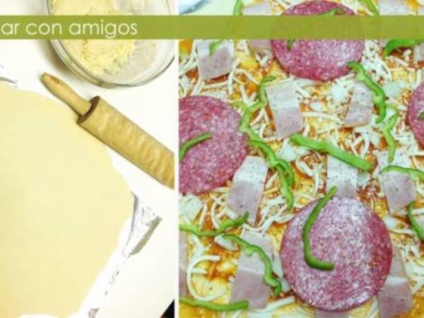 Pizza de salami - Preparación paso 2