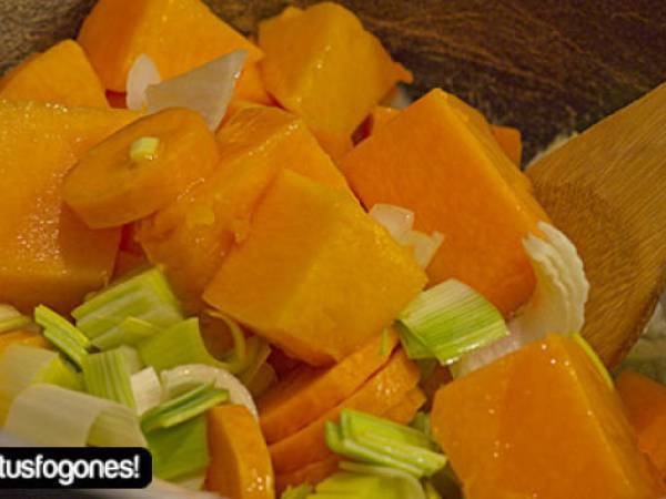 Puré de calabaza y patata al jamón - Preparación paso 2