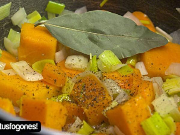 Puré de calabaza y patata al jamón - Preparación paso 3