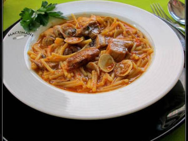 Fideos a la cazuela con atun fresco - Preparación paso 4