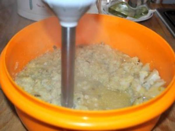 Crema de coliflor y puerro - Preparación paso 5