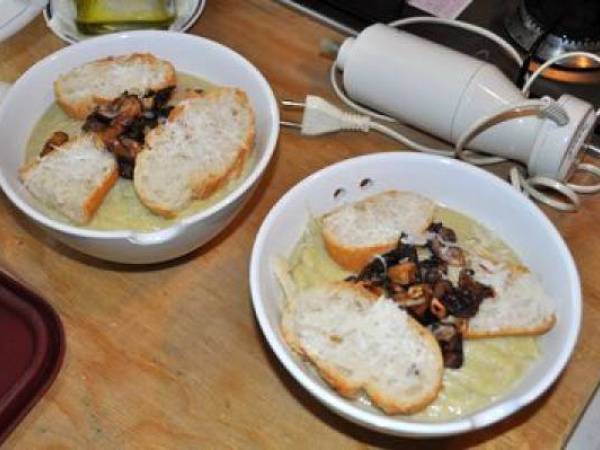 Crema de coliflor y puerro - Preparación paso 7