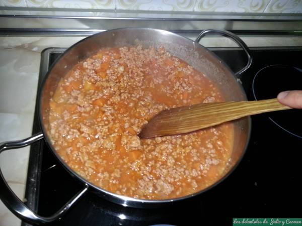 Pastel de carne al toque de parmesano - Preparación paso 2