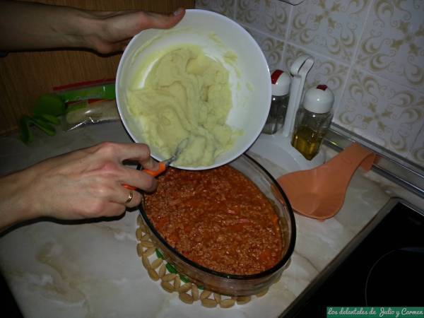 Pastel de carne al toque de parmesano - Preparación paso 4
