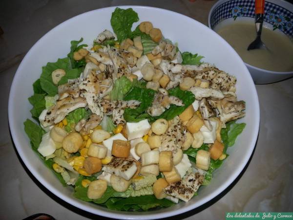 Ensalada Cesar a la forma de Julio y Carmen - Preparación paso 4