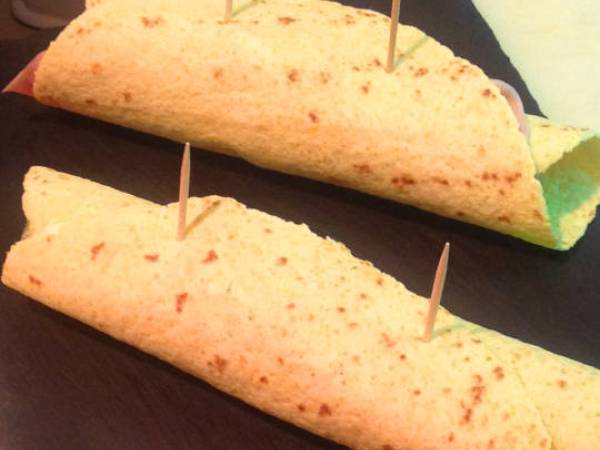Wraps de jamon y pollo - Preparación paso 4