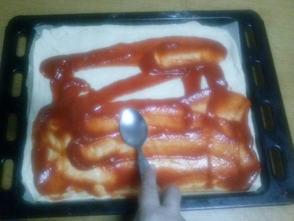 Pizza de jamon serrano y beicon thermomix - Preparación paso 4