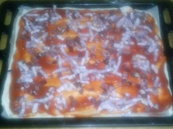 Pizza de jamon serrano y beicon thermomix - Preparación paso 5