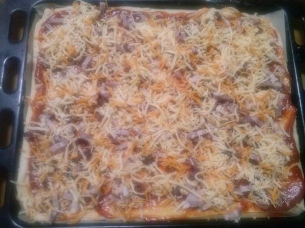 Pizza de jamon serrano y beicon thermomix - Preparación paso 6