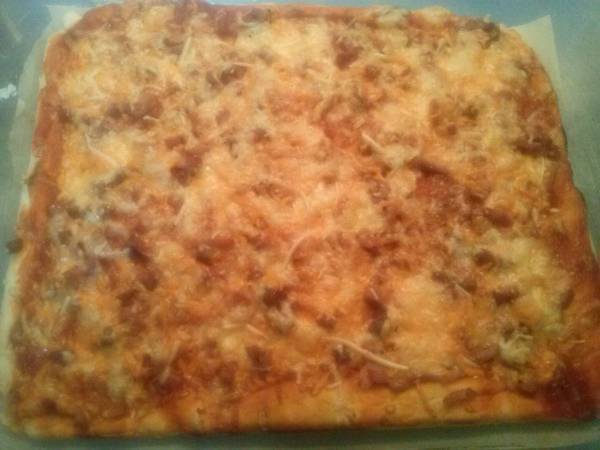 Pizza de jamon serrano y beicon thermomix - Preparación paso 7