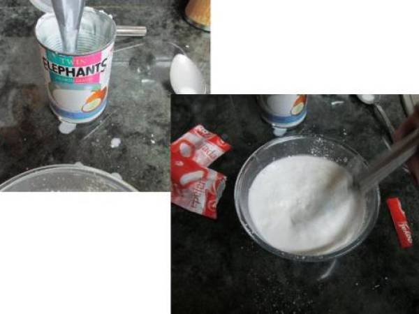 Tarta de cuajada, con mango y coco - Preparación paso 3