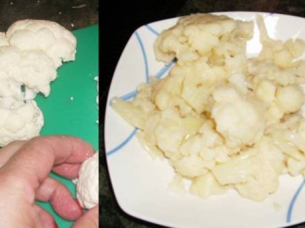 Coliflor rebozada con alioli - Preparación paso 2