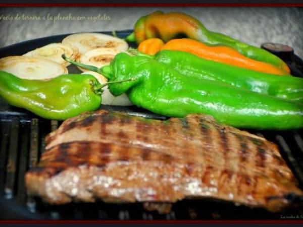 Vacío de ternera a la plancha con vegetales. - Preparación paso 1